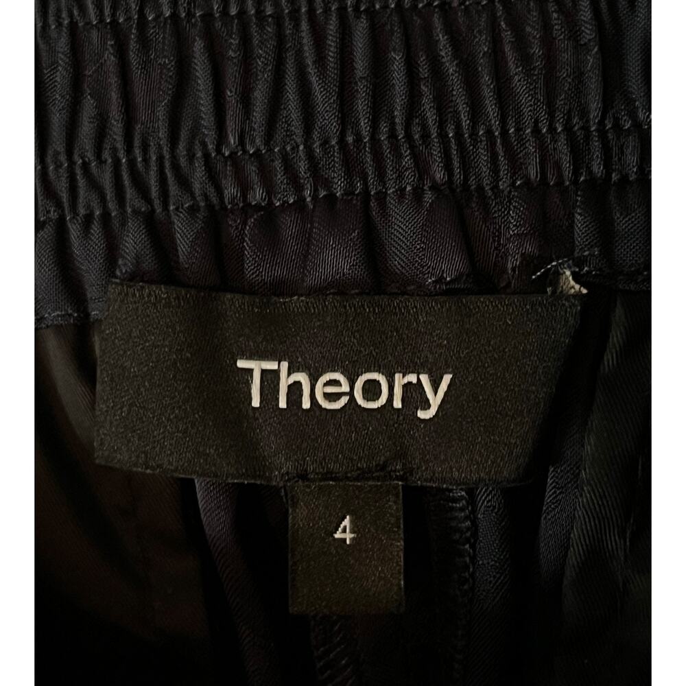 Theory pants Slim Pull-On Pant in Viscose Jacquard navy blue size 4 - Picture 6 of 7